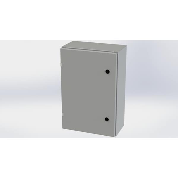 1/4 Turn Latch Electrical Enclosures, 24 in H, 8 in D, 16 in W, NEMA 3R, 4, 12, 13, Carbon Steel